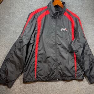 Sport-Tek Mazzio's Windbreaker Jacket Adult Large Black/Red Uniform Full Zip